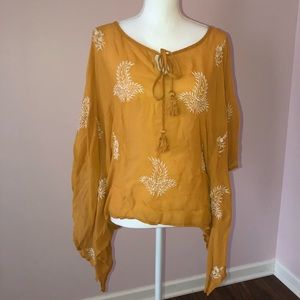 World Market yellow Flowy top